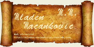 Mladen Macanković vizit kartica
